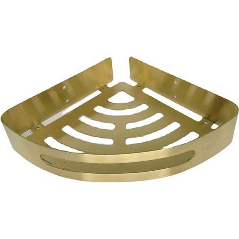 Étagère de salle de bain galvanisée / étagère d'angle en acier inoxydable doré savon de salle de bain étagères de salle de bain (1/4)