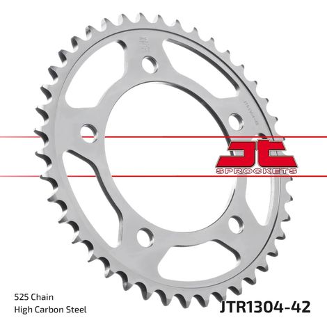 Pi帽贸n trasero de acero JT R1304-42, 42 dientes, tama帽o 525 (1/2)