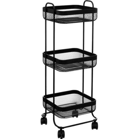 Desserte de Cuisine Design "Mayaj" 76cm Noir (1/2)