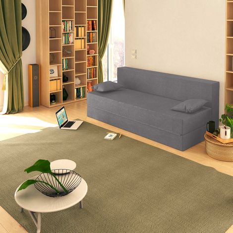 Baldiflex Divano Letto Morbido TreTris 3 Posti che diventa 3 Posti letto colore Argento (1/4)