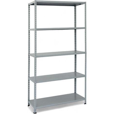 scaffale componibile in kit pesante acciaio grigio 2 metri altezza portata 80 kg per piano da montare con bulloni - 100x40 cm (1/5)
