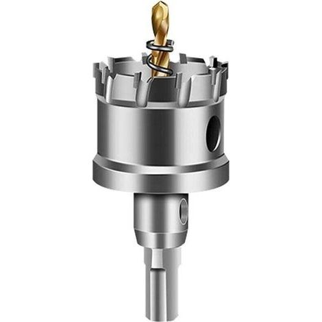 Scie cloche en carbure de tungstène de 35 mm, foret scie cloche TCT avec 1 foret pilote revêtu de titane pour acier inoxydable, tôle et métal (1/4)