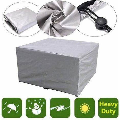 90x90x40cm-housse Salon De Jardin Extrieur Argent Meubles Couverture Jardin Couverture Tanche Cour Table Et Chaise Combinaison Housse Anti-poussir