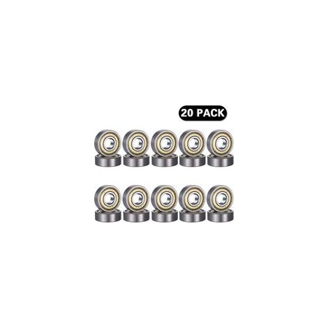 Lot de 20 roulements à billes 608 ZZ – Acier au carbone – Double blindage métal – Dimensions 8 x 22 x 7 mm – Vitesse limite 34 000 tr/min - 608ZZ (1/5)