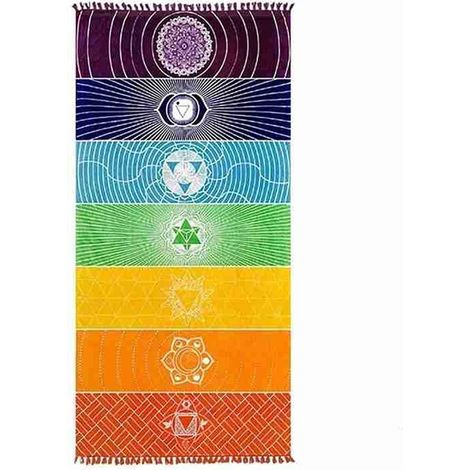Tapis De Yoga Et Méditation Avec Design Chakra - 150x75 Cm - Pour Intérieur Et Plein Air - 1 Pièce (1/5)
