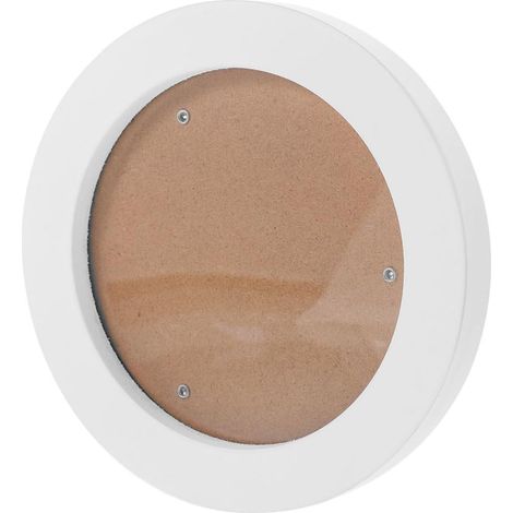 Cadre Photo Rond en Bois Synthétique Blanc pour Mur, Surface Lisse, Design Moderne et Élégant, pour Bureau ou Boutique (1/5)