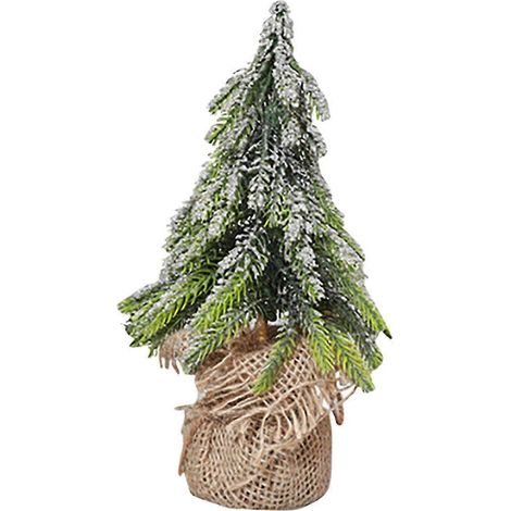Décorations Saisonnières Et De Fêtes, Petit Sapin De Table De Noël Flocké À Flocons De Neige, Sapin Très Épais Flocké Pour La Décoration De Table Decora (1/5)
