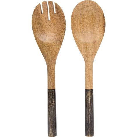 Zweifarbiges Salatbesteck „Ava“, L 28 cm, schwarz - Atmosphera créateur d'intérieur (1/4)