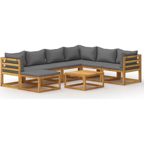 Maison Exclusive - 8-tlg. Garten-Lounge-Set mit Auflagen Massivho