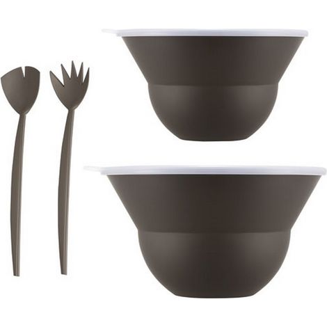 Lot 2 Saladiers Avec Couvercles Et Couverts Marron - Topee - Bodum