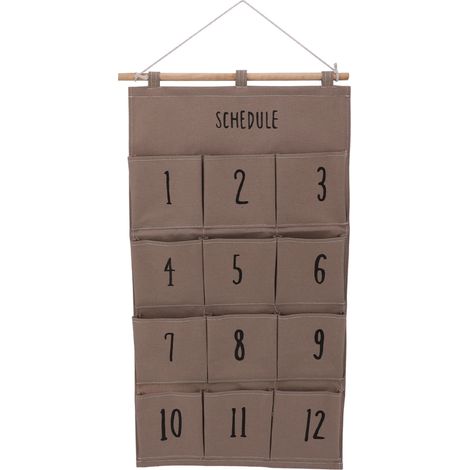 Organisateur mural suspendu à 12 poches, gain de place, facile à installer, avec pochettes en tissu (type B). (1/5)