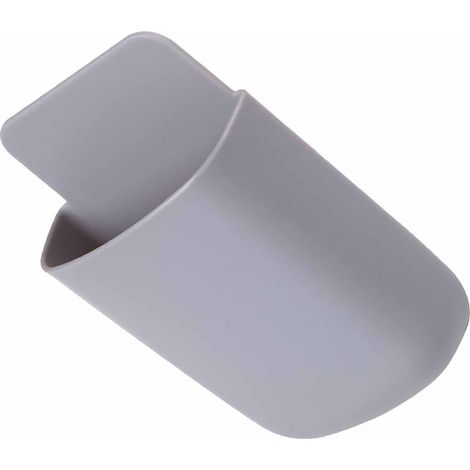 Boîte de rangement murale sans perçage pour télécommandes, idéale pour le salon et la chambre, support arrondi pour téléphone portable, étagère de rangement grise pour télécommandes. (1/5)