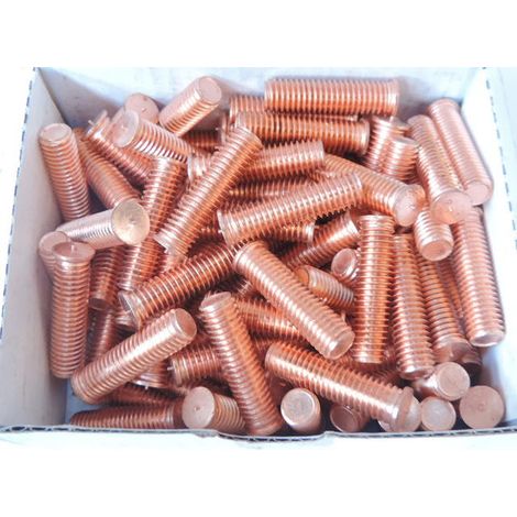 Boite de 100 goujons en acier cuivré Ø 8mm longueur 30mm ADEE