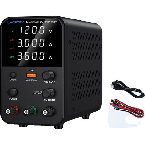 Fuente de alimentación CC programable, salida de 60 V, corriente de 5 A, WPS1203H 120V 3A (1/2)