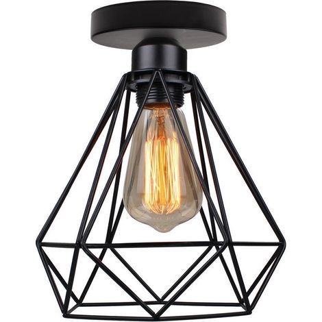 Lampadario nero a testa singola, moderno lampadario a LED, in alluminio, faretto a incasso per soffitto della camera da letto (lampadina non inclusa). (1/5)