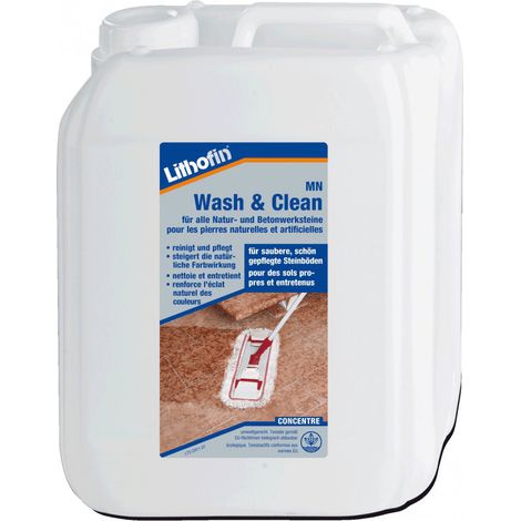Nettoyant sol Lithofin Mn Wash & Clean 5 L – Pour sols en pierre naturelle – Renforce la protection et les couleurs – Convient aux surfaces rugueuses et polies