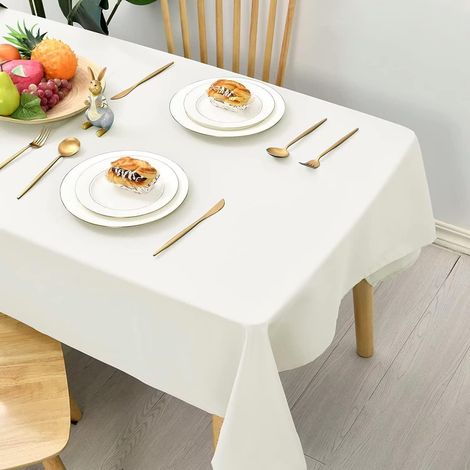 Tischdecke Outdoor Wetterfest Abwaschbar Creme 150x300cm Rechteckig