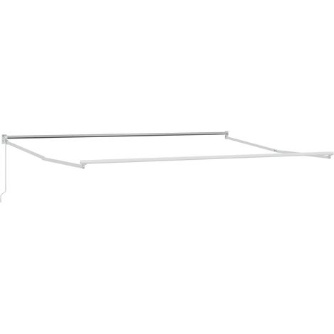 Store banne Auvent rétractable manuel Bleu et Blanc 4 x 2 m (1/5)