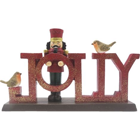 Figurine Casse-Noisette Décoration de Noël en Plastique Rouge avec Inscription 18 cm - PANGIVO (1/4)