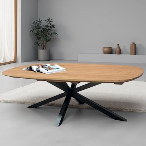 Table basse salon ovale teck massif 125cm BAHIA Casita BAHTABAO 206 (1/2)