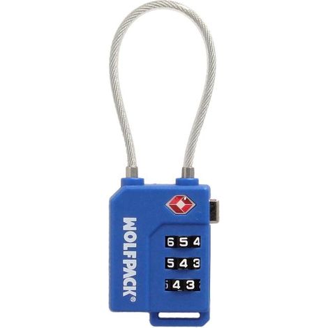 candado seguridad equipaje tsa 3 digitos con cable acero. candado combinación, maleta, viaje, mochilas, seguridad
