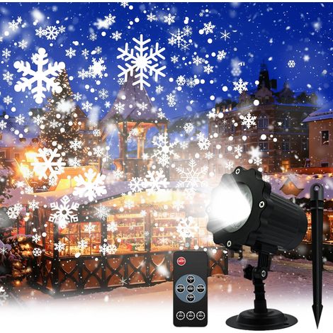 Projecteur Neige - IP65 Étanche - Télécommande Sans Fil - Rotation 270° - Pour Intérieur Et Extérieur - 1 Pièce (1/5)
