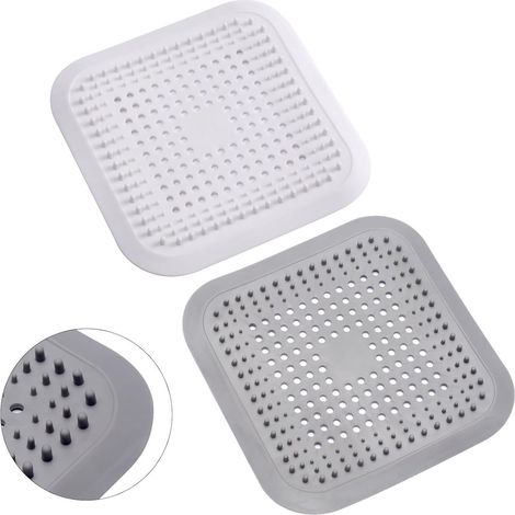 Filtro per scarico - Set di 2 filtri per capelli in silicone con ventose - Filtro per capelli pieghevole - Filtro universale per lavello, cucina, bagno, vasca da bagno (1/5)