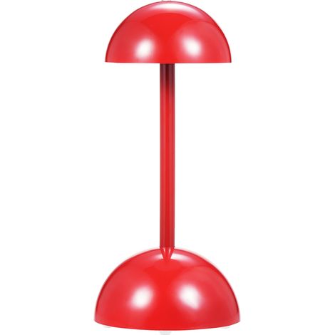 Ortviai Lampe de bureau champignon rechargeable tactile, 3 températures de lumière, gradation continue, batterie 2000 mAh, rouge (1/5)