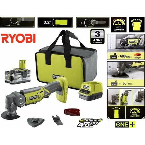 Ryobi R18MT-0 Utensile Multifunzione Batteria 18V Orientabile 3.2° Kit 4.0 Ah (1/5)
