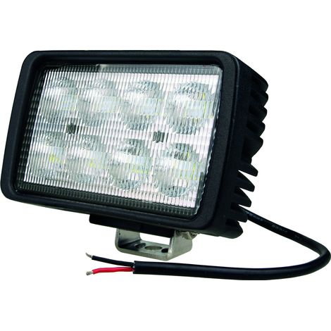 Phare de travail rectangle LED 12/24V 40W 2800 lumens – Éclairage longue portée IP68 – Câble VDE 30cm – Faisceau large – Sodiflash (1/2)