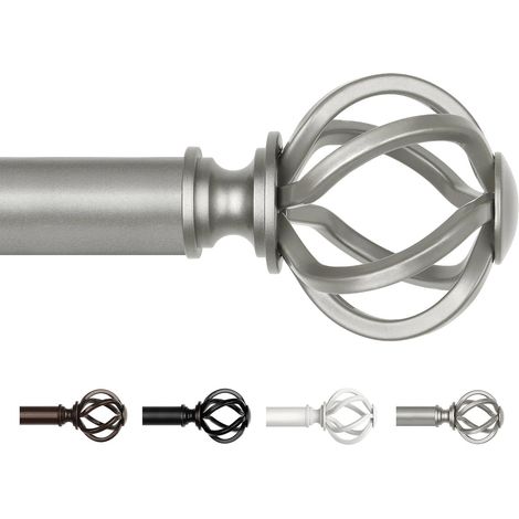 Tringle à Rideau Argent - 1 Pièce - Métal Extensible - Réglable 80 à 218 cm - Pour Salon et Chambre - Diamètre 22 mm (1/5)