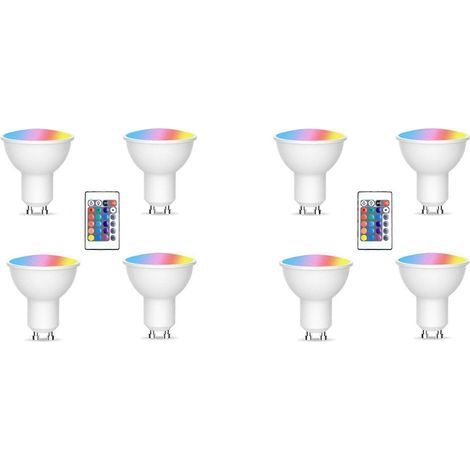 GU10-Lampen und 1 Fernbedienung mit Speicherfunktion, 17 wählbare Farben, Spotlicht, 4 dynamische Lichtmodi, Spotlicht