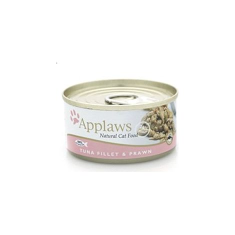 Alimento húmedo premium para gatos Applaws, 100 % natural, atún y camarones, 70 g.