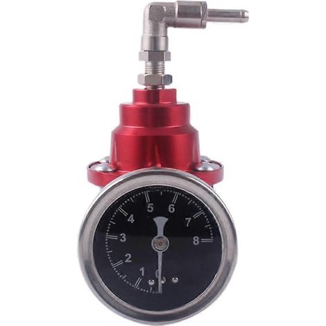 Régulateur de pression de carburant universel réglable pour compresseurs, soupape de régulation de pression d'essence pour pièces d'alimentation en carburant automobile Rouge (1/5)