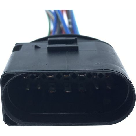 14P engine compartment wiring harness connector compatible with Volkswagen and Audi LED xenon headlights, part number 3C0973837 (male/female) and part number 3C0973737 (single connector).