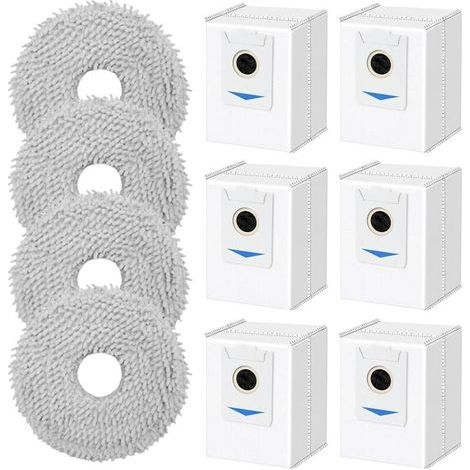 Kit d'accessoires pour Ecovacs Deebot X2 Omni aspirateur Robot, pièces de Rechange, 4 Chiffons, 6 Sacs à poussière (1/4)