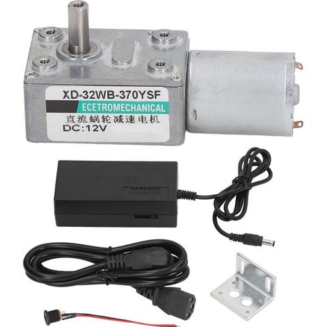 Moteur à engrenages cc CW CCW, régulation de vitesse autobloquante, Micro Turbine, réduction de vis sans fin, 12V, 300 tr/min (1/5)