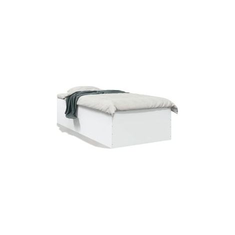 Cadre de lit blanc 100x200 bois d'ingénierie (1/5)