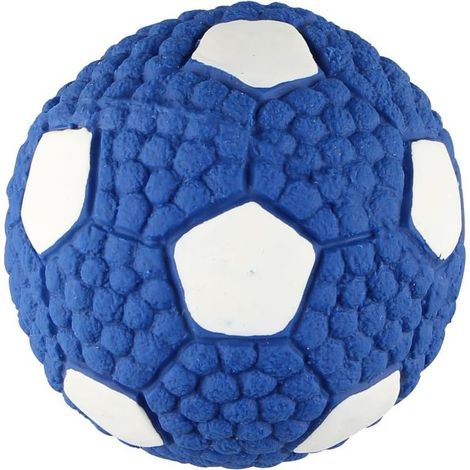 Juguete para perros, pelota chirriante, juguete suave de látex de caucho natural para cachorros, perros pequeños y grandes, juguete interactivo, azul (1/5)