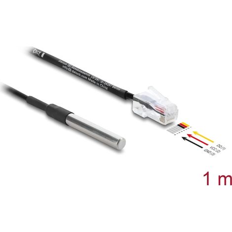 Delock Temperaturfühler-Kabel mit RJ45 Stecker DS18B20 1 m