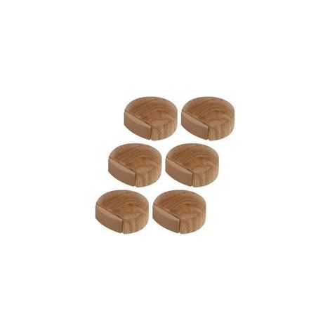 6 pièces Arrêts de Portes - Butée de Porte Adhesive en Bois pour Sol et Parquet – Stop Porte Adhésif - Butoir de Porte (Chêne Naturel).. (1/4)