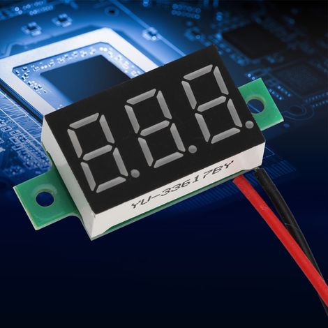 Voltmètre numérique à LED jaune 0,36 pouce (5 pièces), voltmètre à deux fils CC, moniteur de tension (1/5)