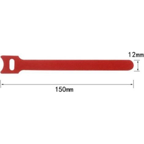 Attache Câble Nylon Réutilisable Type T - 50 Pièces - Rouge - Pour Gestion Câbles Bureau Atelier