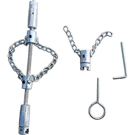 Taraud à chaîne pour le débouchage, outil de détartrage avec tige flexible pour ressorts de 5/8", excavateur de débouchage pour tuyaux en PVC, toilettes et chaudières - JBMEDIA (1/4)