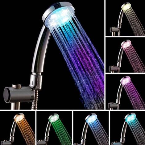 [JAMAIS UTILISÉ] Pommeau de douche lumineux à LED Rainbow Bather - Pommeau de douche de salle de bain Pommeau de douche à main à LED à 7 couleurs changeantes (1/4)