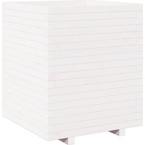 Vassoio per fioriera aiuola rialzata piante fiori terrazza giardino 60 x 60 x 72,5 cm legno di pino massiccio bianco 020037735