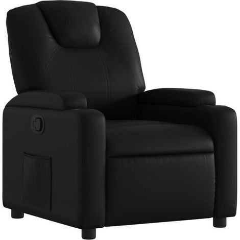 Fauteuil inclinable en similicuir noir (1/5)