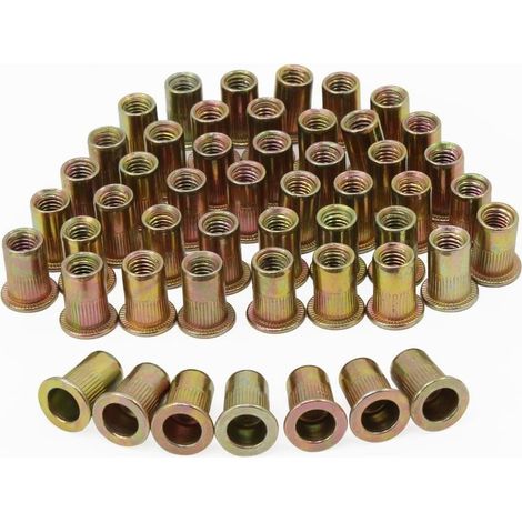 Lot de 50 écrous aveugles en acier carbone plaqué M6 (1/5)