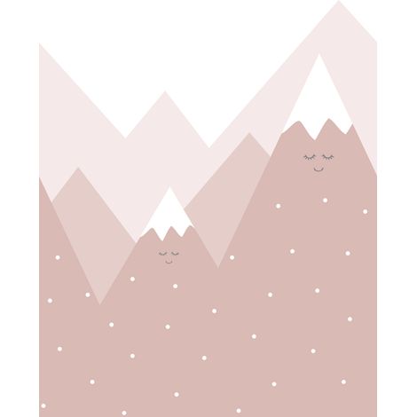 papier peint panoramique montagnes vieux rose - ESTAhome (1/5)