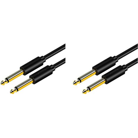 Geeignet für zwei 6,5-mm-auf-6,35-mm-Klinkenstecker-Audiokabel, Hilfs-Audiokabel für Gitarrenmischpulte, Bassverstärker usw., 6,35-mm-Stecker, 0,5 Meter.